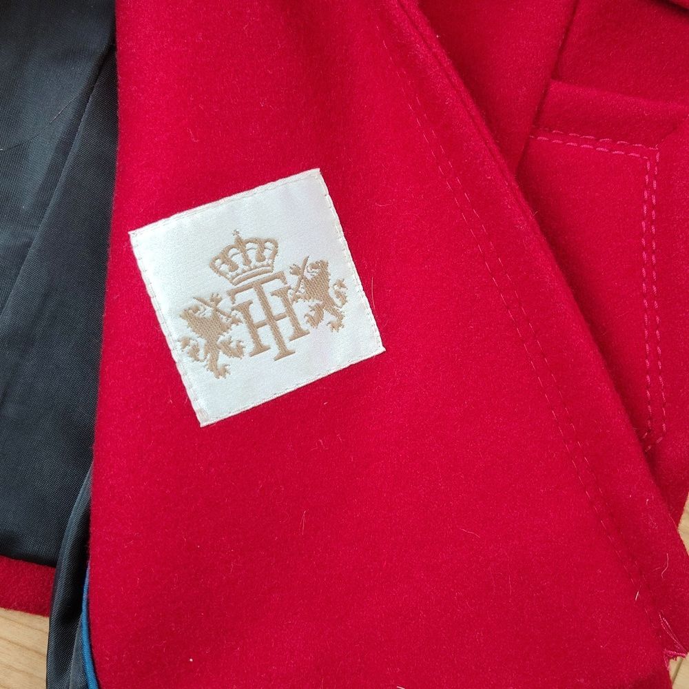 Tommy Hilfiger Cardinal Red Wool Blend Peacoat Size 6 - Picture 8 of 11